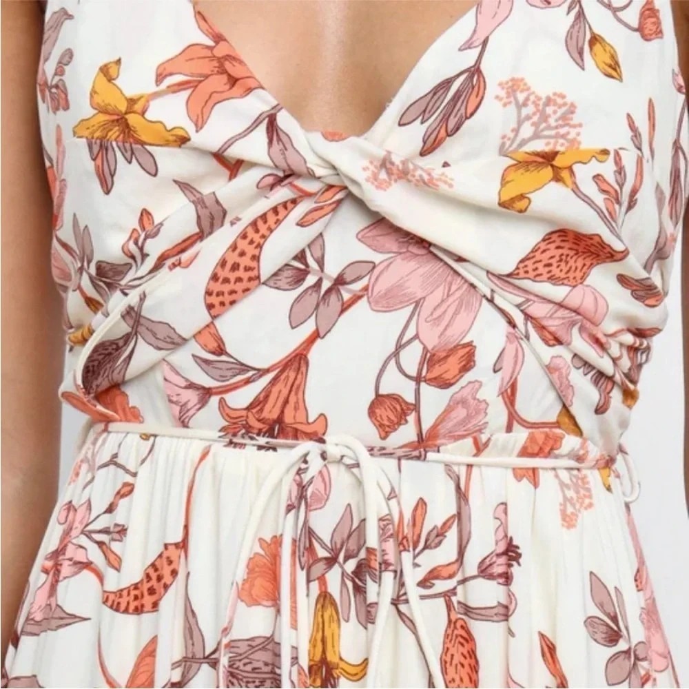 Petal + Pup Floral Twist Maxi Dress Resort Whimsical Wedding Sundress Size 4 - Picture 5 of 13